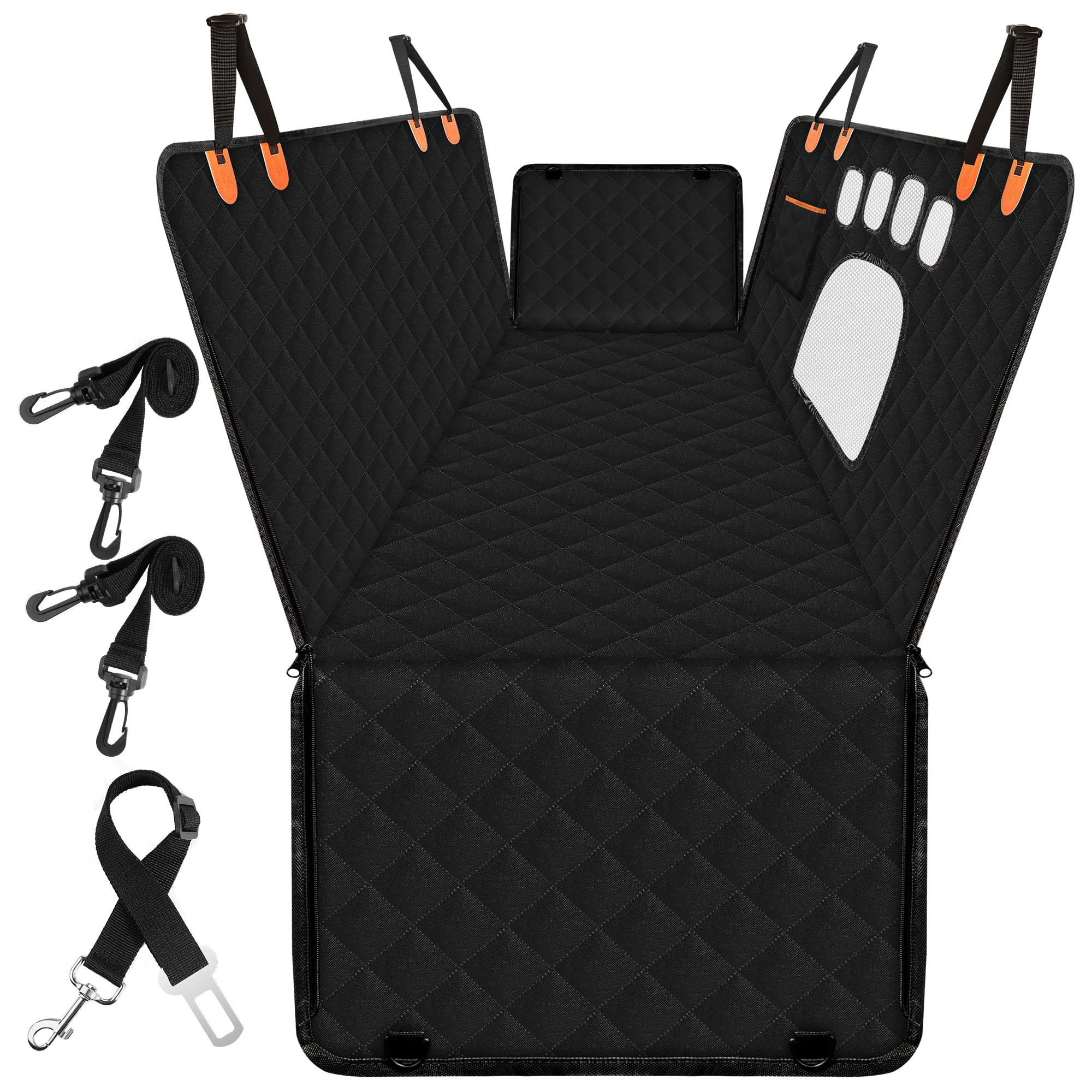 Casual Zoramey Back Seat Pet Cover with Mesh Window – Waterproof 600D Car Seat Protector High-End