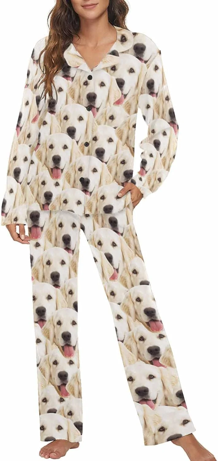 Contemporary MyPupSocks Custom Face Pajamas for Women Set Personalized Photo Long Sleepwear XS-XXL Fine Crafted