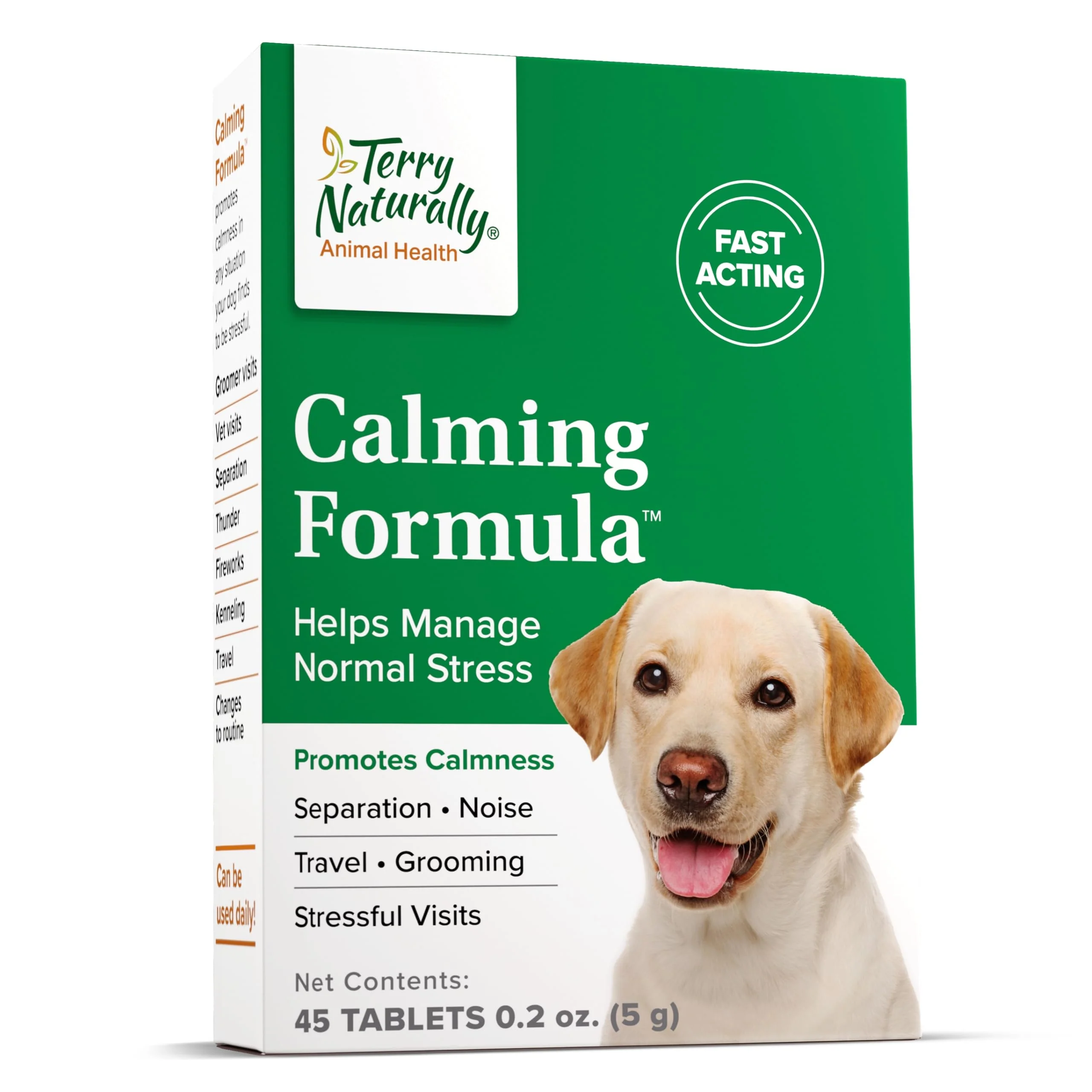 Crafted Terry Naturally Calming Formula for Dogs — Non-Drowsy Relaxation Support 45 Tablets Official