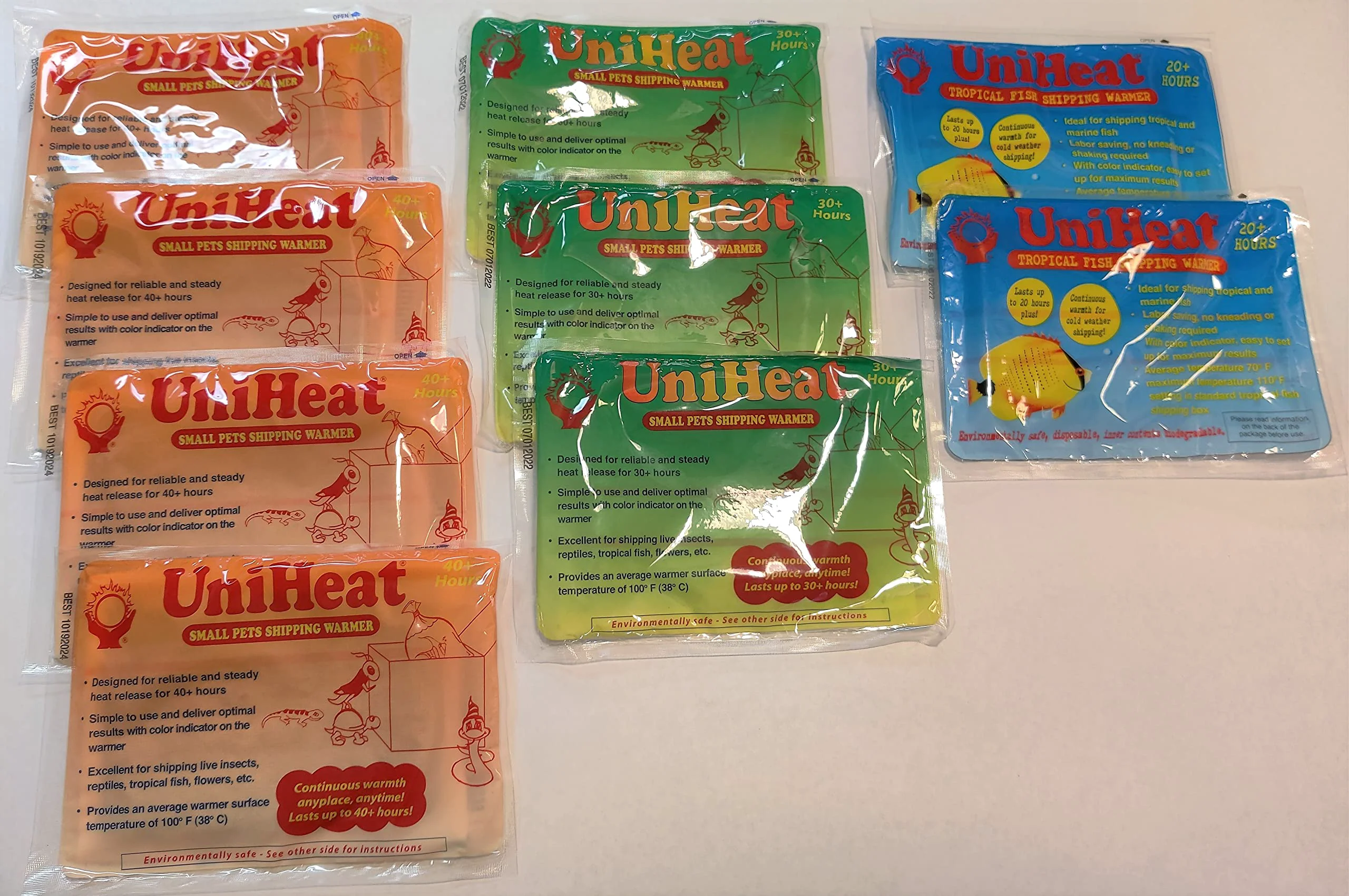 Classic Uniheat Shipping Warmers 9-Pack 40h 30h 20h Heat Packs for Secure Shipping Trusted