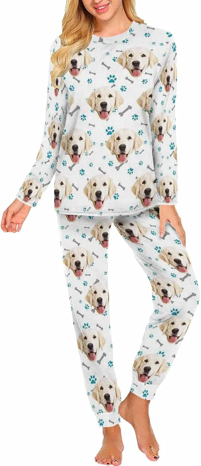Dependable MyPupSocks Custom Face Pajamas Sets for Women Personalized Photo Sleepwear XS-XXL Carefully Designed