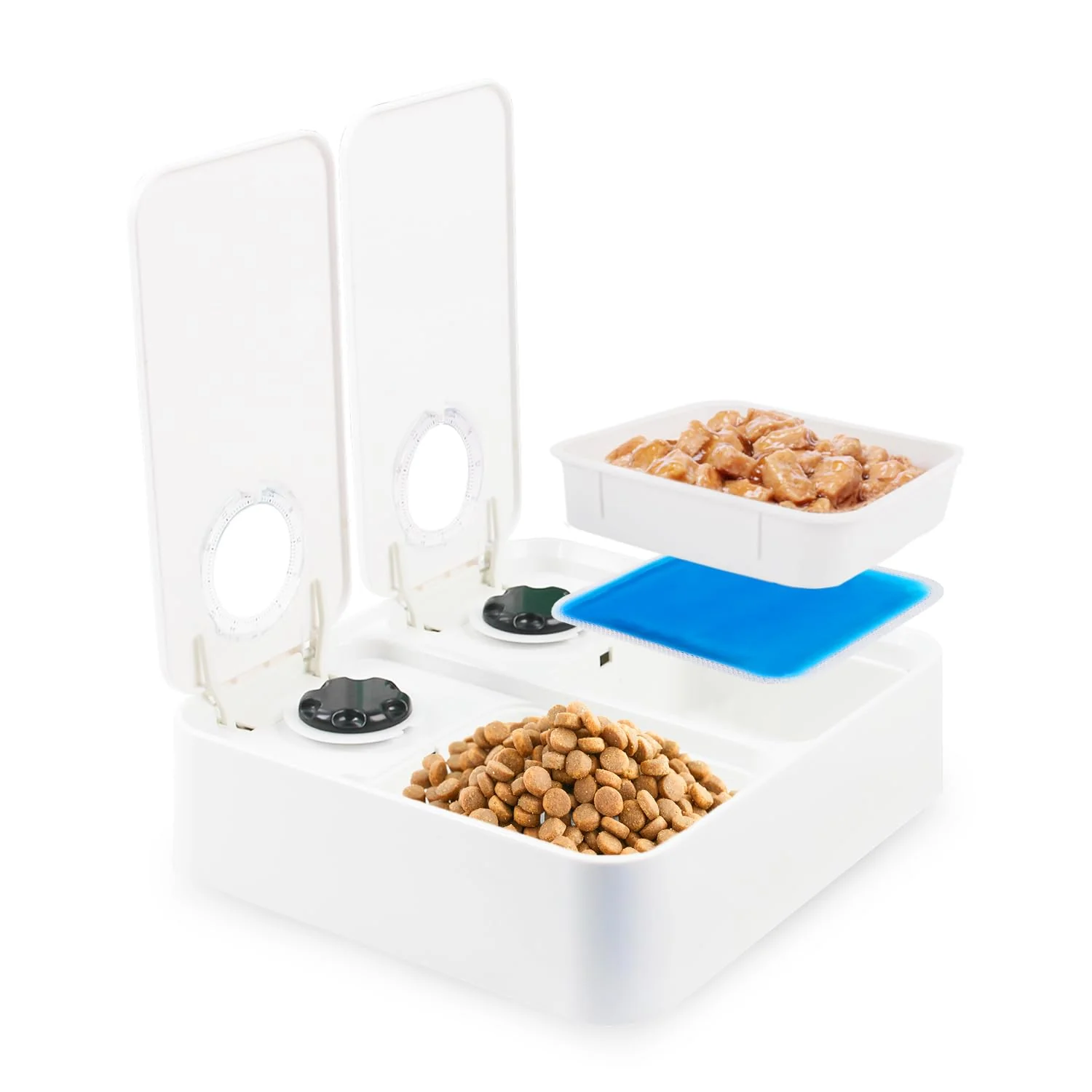 Verified ALL FOR PAWS Dog Feeder with Timer – 2 Meals Ice Pack Portion Control Next-Generation
