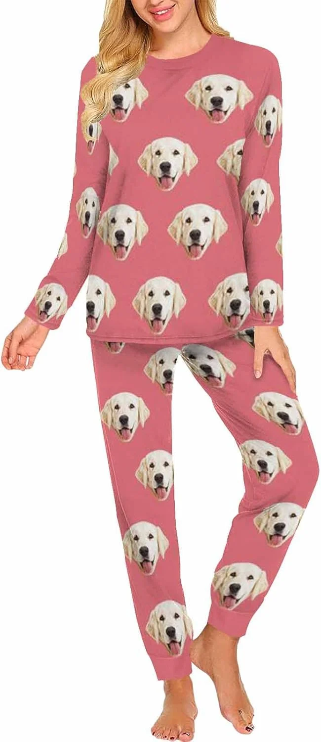Sophisticated MyPupSocks Custom Face Pajamas Sets for Women Personalized Photo Sleepwear XS-XXL Powerful