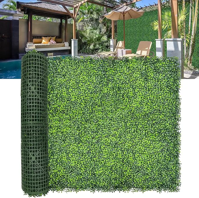 Lightweight Artificial Boxwood Roll Panels 140 x 40 39.2 SQFT UV-Anti Faux Ivy Leaves Grass Wall for Patio Balcony Privacy Garden Backyard Greenery Wall Backdrop and Fence DecorAbout ThisOverview Professional