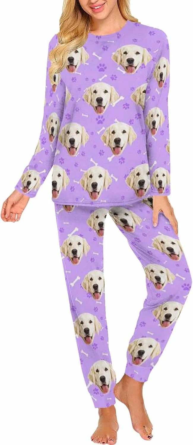 Practical MyPupSocks Custom Face Pajamas Sets for Women Personalized Photo Sleepwear XS-XXL Carefully Designed