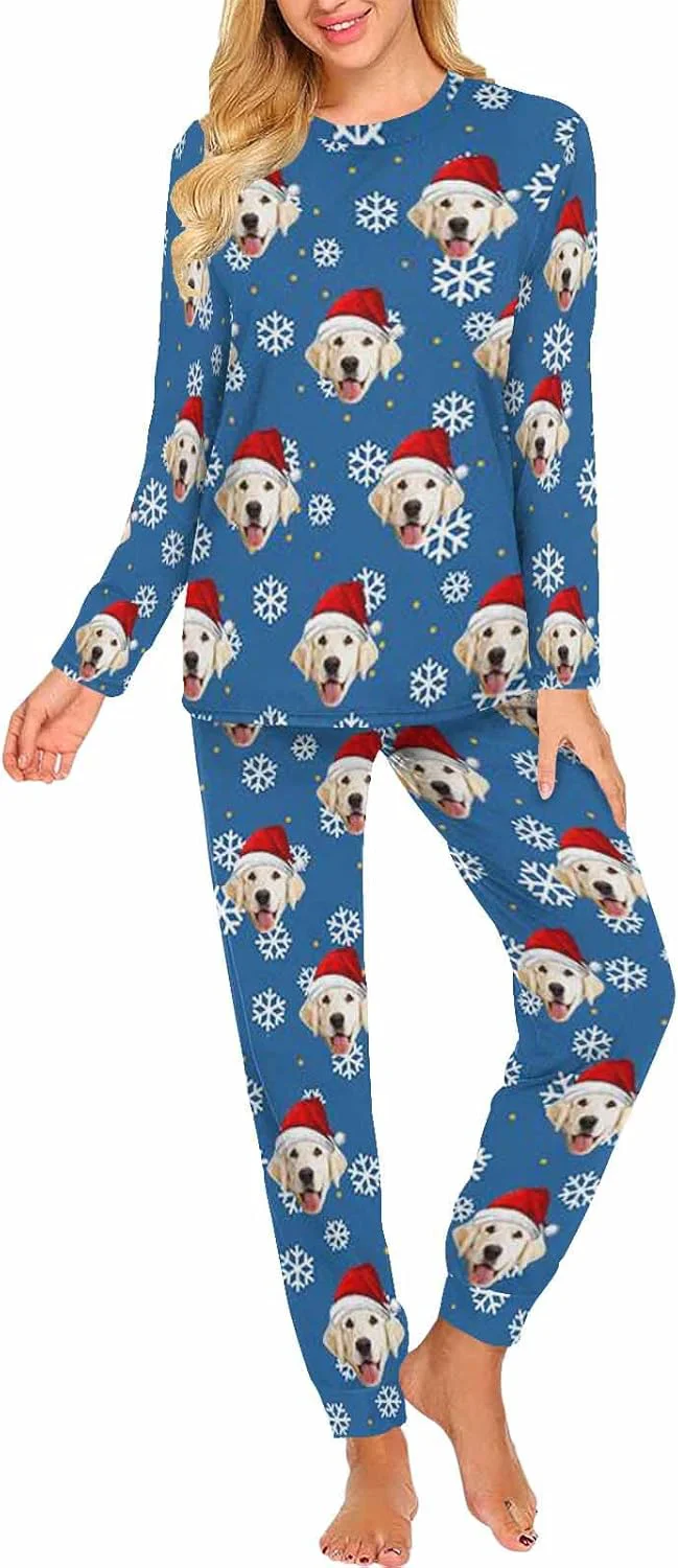 Detailed MyPupSocks Custom Face Pajamas Sets for Women Personalized Photo Sleepwear XS-XXL Fashionable