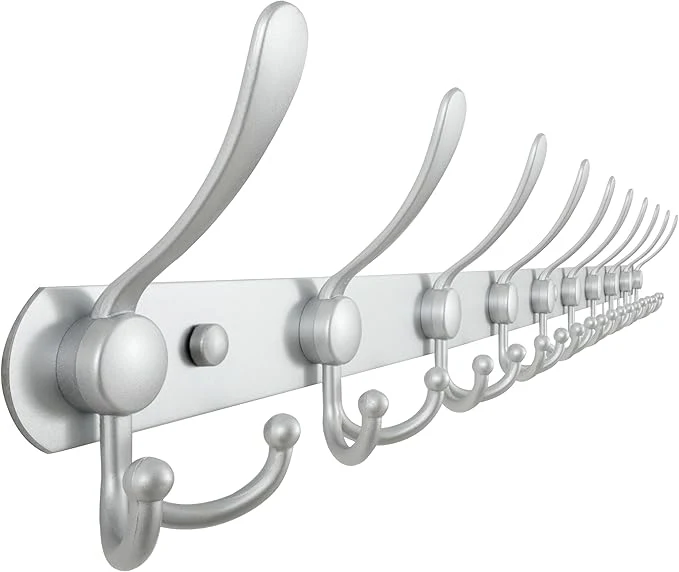 Crafted Dseap Coat Rack Wall Mount - 38 Long 10-Tri-Hooks Heavy Duty Coat Hanger Rail Wall Hooks for Hanging Coats Hats Clothing Clothes Purse Mudroom Entryway SilverAbout ThisOverview Exclusive