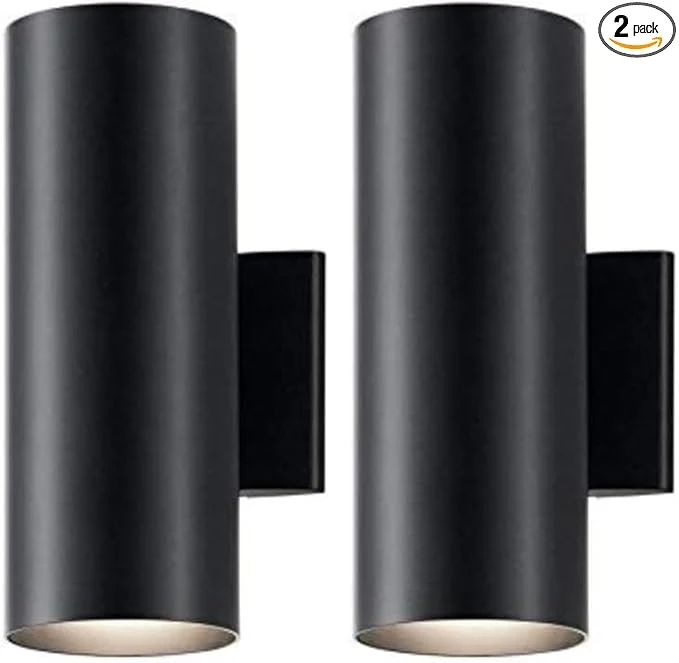 Luxury Kichler Cylinders 12 Outdoor Wall Sconce in Black 2-Light Exterior Wall Light Cylinder Fixture 12 H x 5 W 9244BK Pack of 2 About ThisOverview Efficient