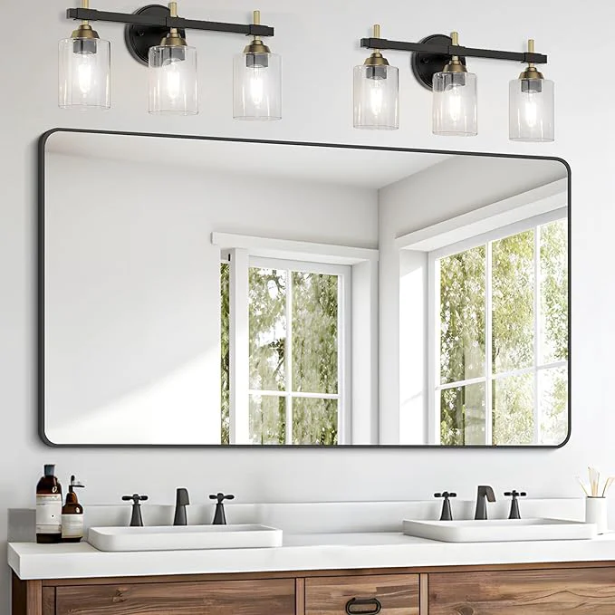 Premium Material FORBATH Bathroom Mirror 30 x 55 Large Rectangular Wall Mirror with Black Aluminum Frame Rounded Corner Wall Mounted Mirror for Bathroom Bedroom Entryway Living RoomAbout ThisOverview Dependable