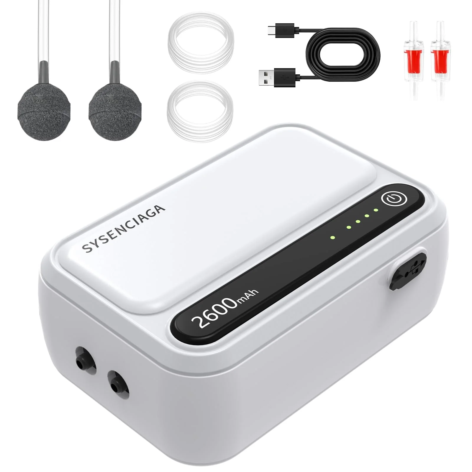 Exceptional SYSENCIAGA Aquarium Air Pump - Portable Dual-Outlet Battery-Powered Aerator 2 600mAh Reusable