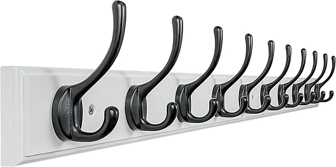 Certified Dseap Coat Rack Wall Mounted 10-Hooks 38-1 4 Long 16 Hole to Hole Wood Coat Hooks Wall Mounted Hook Rack Hook Rail Hooks for Hanging Coats White BlackAbout ThisOverview Detailed