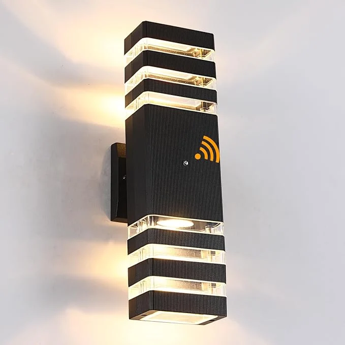 Functional Dusk to Dawn Outdoor Wall Lights 1 Pack IP65 Waterproof Modern Exterior Light Fixture 3000K Warm White 3-Layer Up and Down Outdoor Wall Sconce for House Front Porch GarageAbout ThisOverview Elegant
