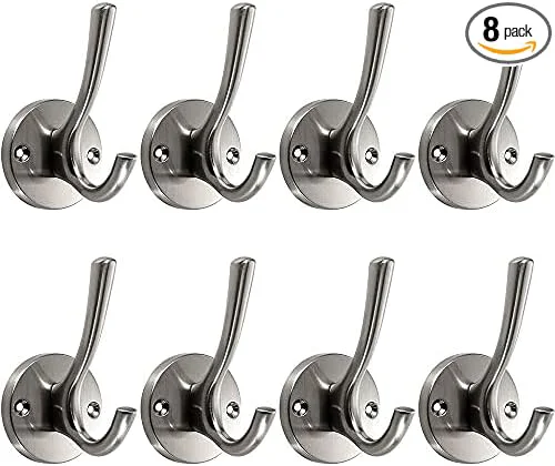 Prestigious ZUONAI Coat Hooks Brushed Nickel 8 Pack Bathroom Hook for Wall Robe Hook Decorative Metal Clothes Hooks for Hanging Coats and Hat Towel Hang for BathroomsAbout ThisOverview Modern