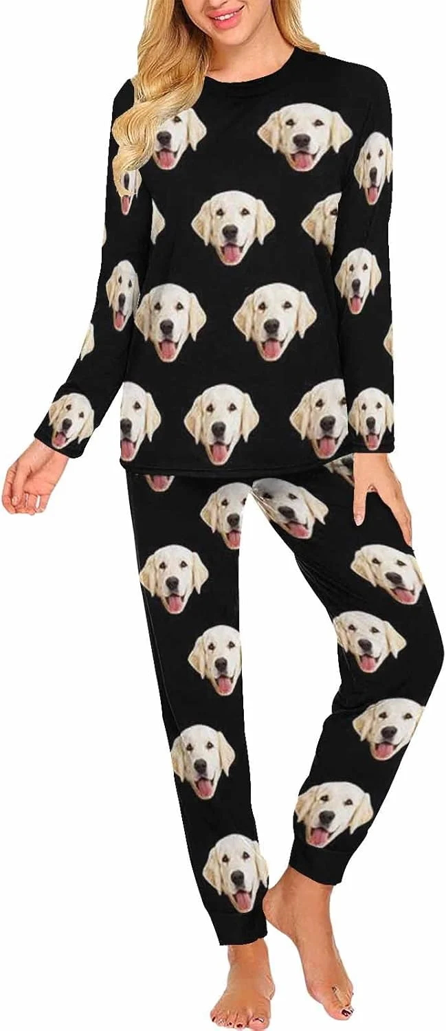 Genuine MyPupSocks Custom Face Pajamas Sets for Women Personalized Photo Sleepwear XS-XXL Secure