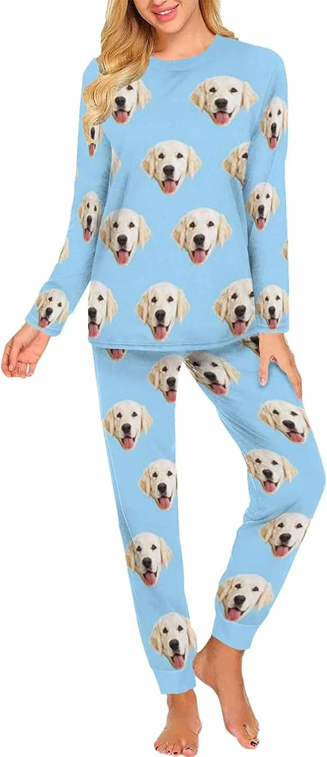 Verified MyPupSocks Custom Face Pajamas Sets for Women Personalized Photo Sleepwear XS-XXL Artisan