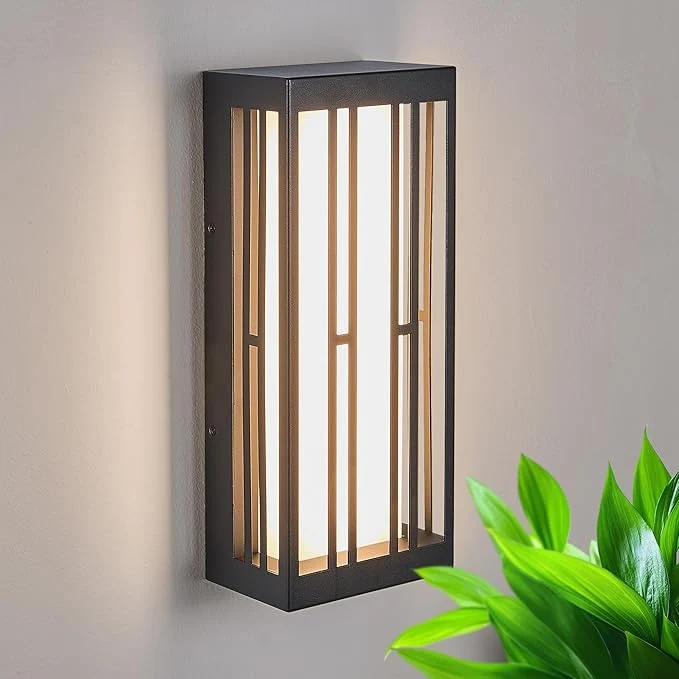 Specialty Outdoor Wall Lights IP65 Waterproof Anti-Rust 1700 Lumens LED Porch Light Triac Dimming Textured Black Metal with White Acrylic Shade UV Rated Wall Mount for Patio EntrywayAbout ThisOverview Reusable