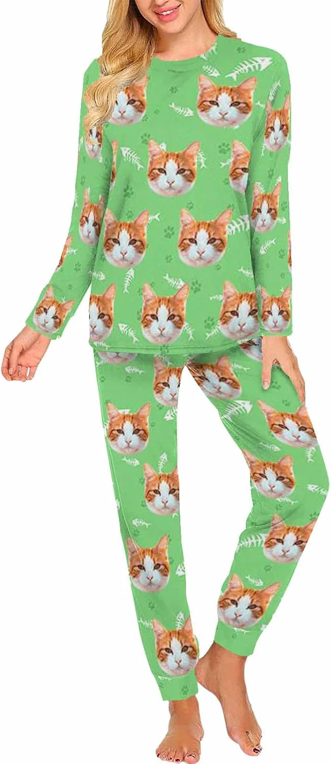 Functional MyPupSocks Custom Face Pajamas Sets for Women Personalized Photo Sleepwear XS-XXL Modern