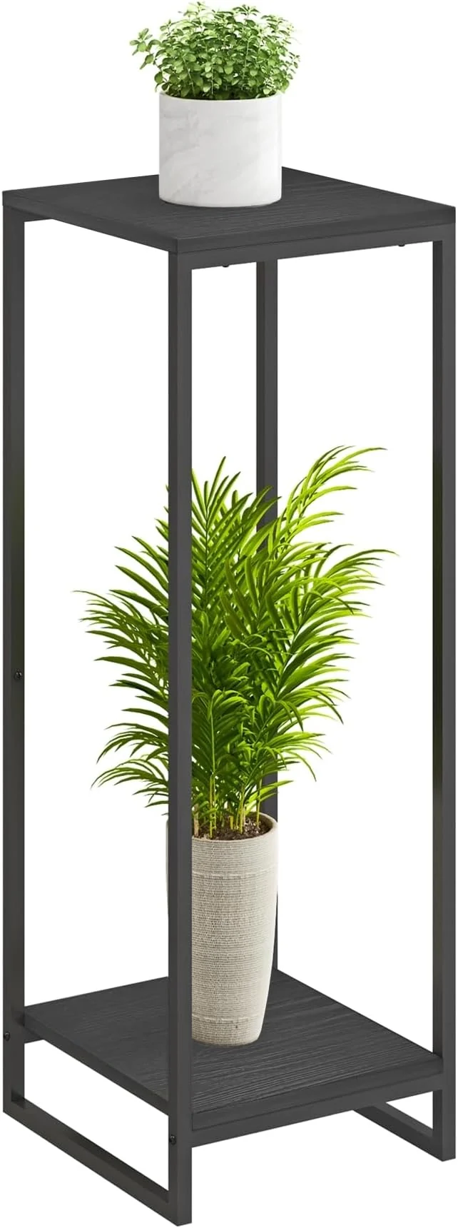 Authentic 34 Tall Plant Stand Indoor 2-Tier Modern Plant Shelf Corner Flower Pot Holder Organizer for Living Room Balcony Patio Garden Black About ThisOverview Smart