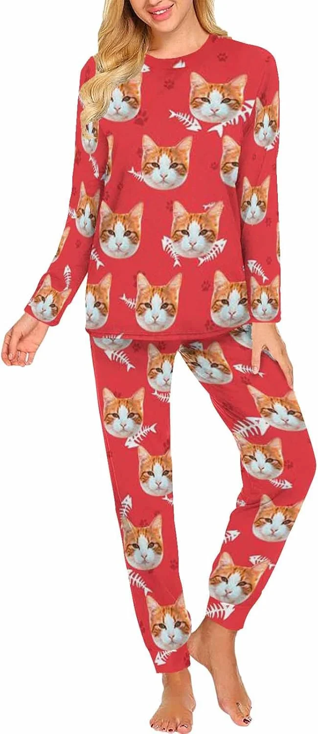 Premium MyPupSocks Custom Face Pajamas Sets for Women Personalized Photo Sleepwear XS-XXL High-Grade