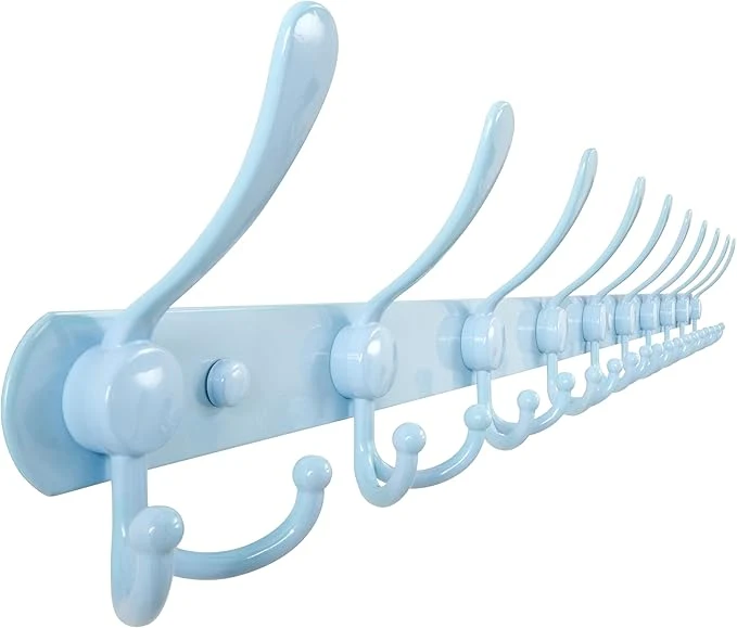 Clean Dseap Coat Rack Wall Mount - 38 Long 10-Tri-Hooks Heavy Duty Coat Hanger Rail Wall Hooks for Hanging Coats Hats Clothing Clothes Purse Mudroom Entryway BlueAbout ThisOverview Sophisticated