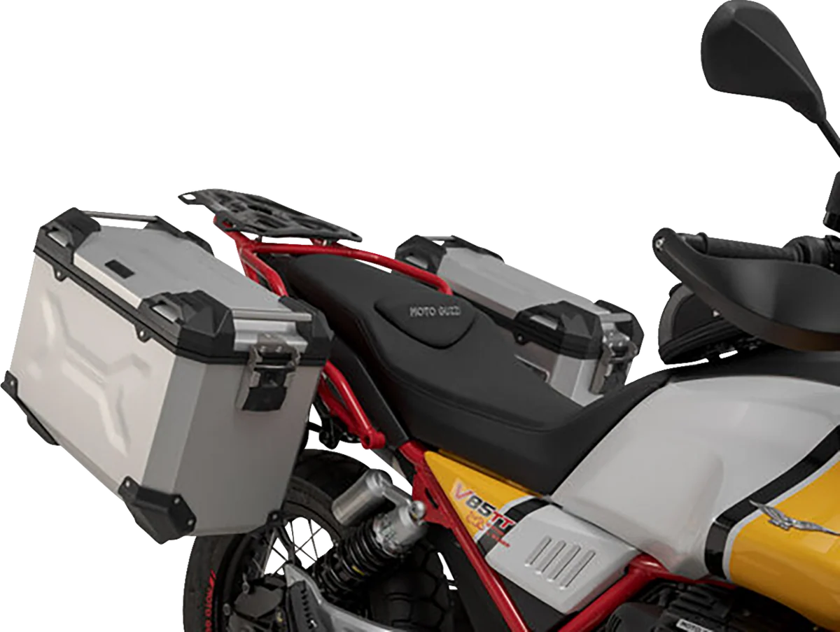 Classic SW-MOTECH TRAX ADV Aluminum Case System - Black - Moto Guzzi V85 TT '19-'24 KFT.17.925.70000 B Dependable