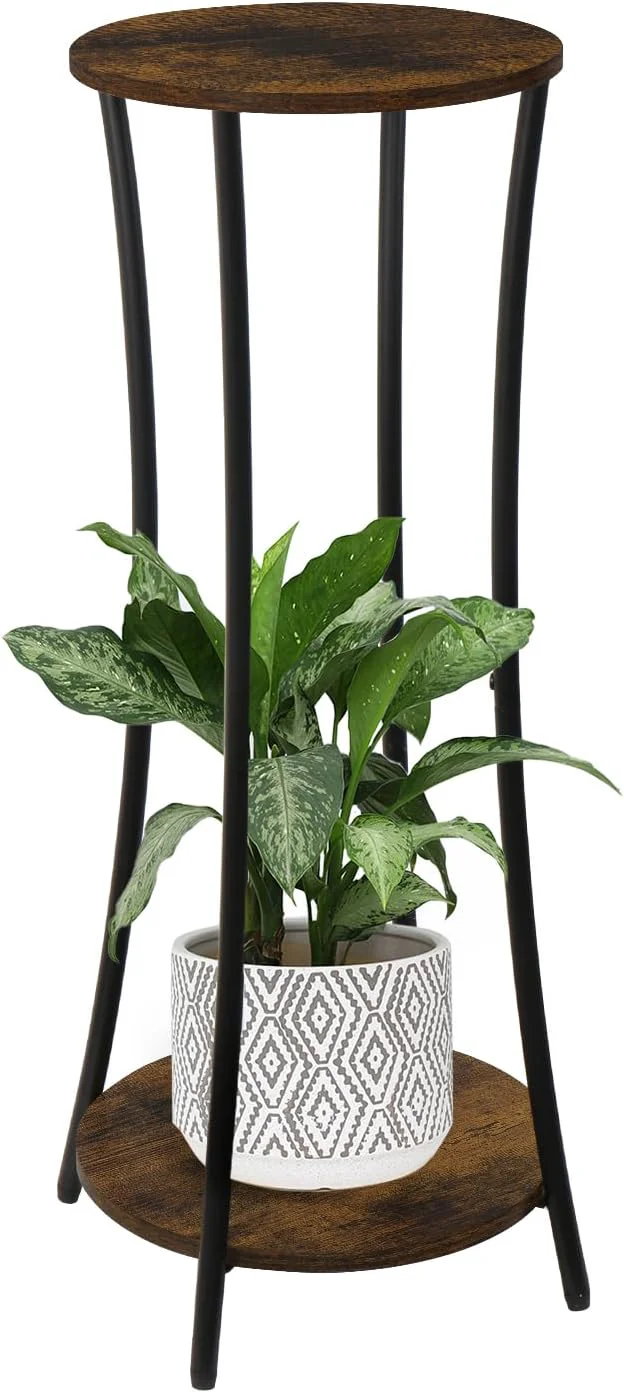 Genuine YINMIT Plant Stand Indoor 2 Tier Round Potted Holder Rack Flower Pot Stand Shelf Round Supports Rack Corner Plant Shelf for Balcony Garden Patio Living Room BrownAbout ThisOverview Selected
