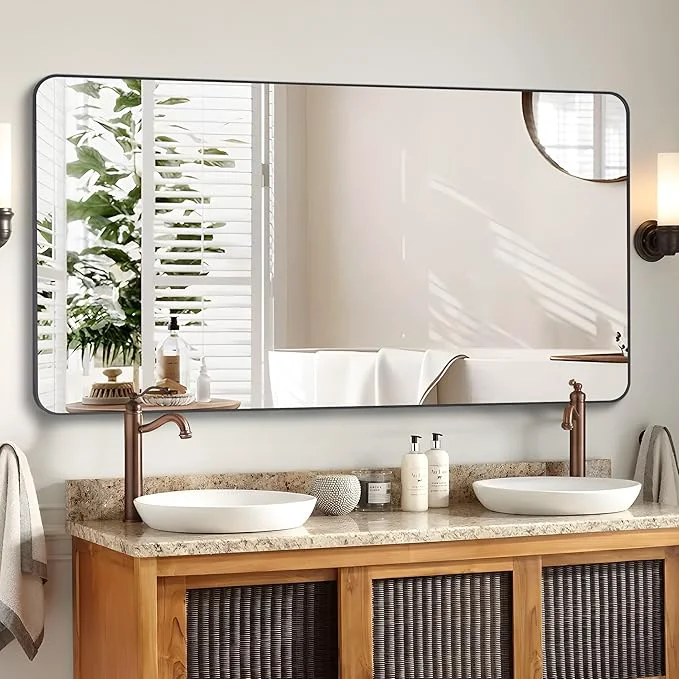 Carefully Designed 36 x 48 Bathroom Mirror Matte Black Wall Mirror with Metal Frame Decorative Rectangular Vanity Mirror for Bedroom Bathroom Living Room Entryway Horizontal Vertical About ThisOverview Reliable