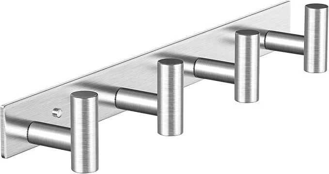 Smart Wall Mounted Coat Rack-4 Hooks Heavy Duty Stainless Steel Wall Hooks for Towel Coat Bag Hat Rack Coat Hanger Coat Hooks Towel Racks for Bathroom Entryway Kitchen Hotel Silvery 1 Pack About ThisOverview Eco-Friendly
