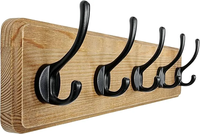 Consistent Dseap Coat Rack Wall Patented Heavy-Duty 17.4 Long 5-Double-Hooks Wooden Wall Mounted Coat Rack Coat Hanger Hook Rail for Winter Coats Hat Jacket Clothing Weathered BrownAbout ThisOverview Traditional
