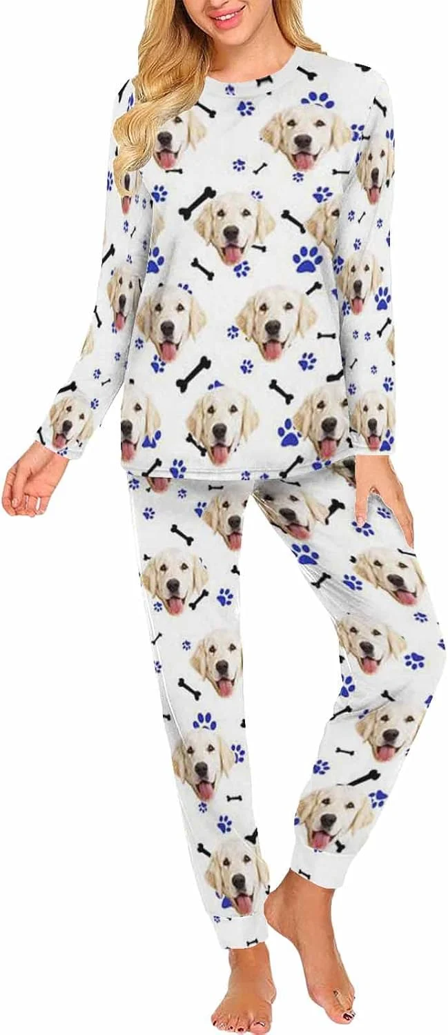 Smooth MyPupSocks Custom Face Pajamas Sets for Women Personalized Photo Sleepwear XS-XXL Superior