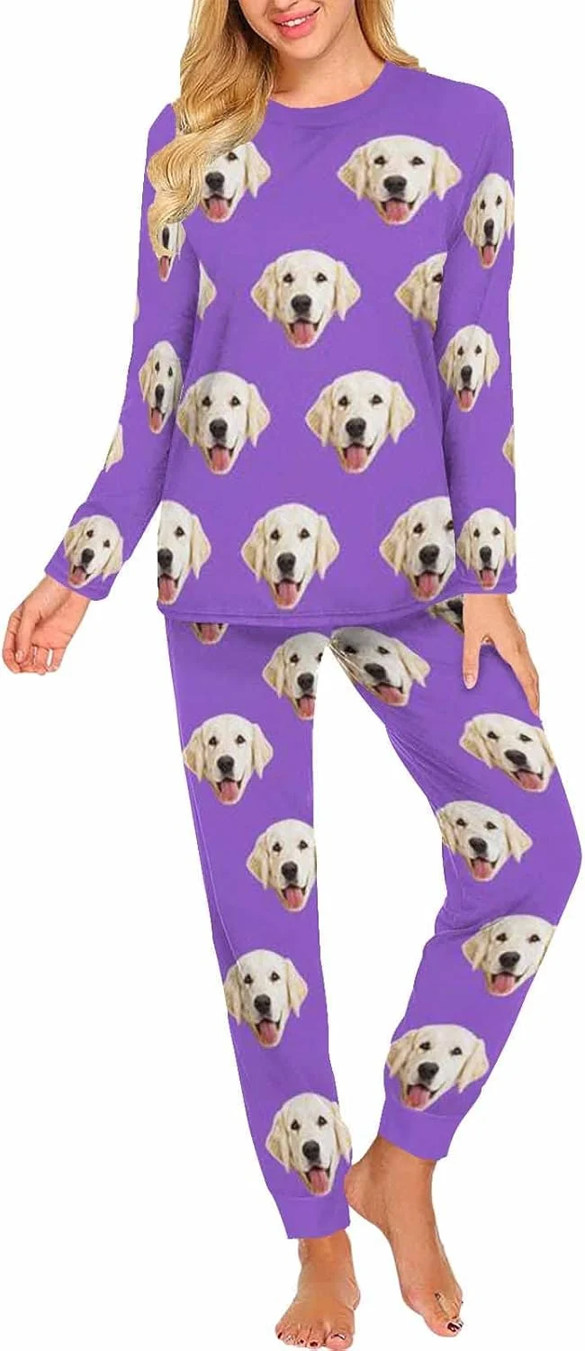 Elegant MyPupSocks Custom Face Pajamas Sets for Women Personalized Photo Sleepwear XS-XXL Functional
