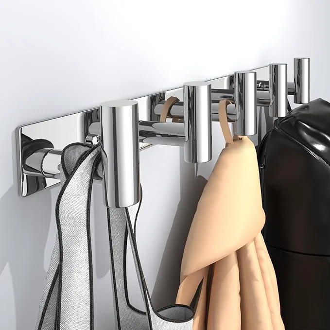 Sustainable Wall Mounted Coat Rack-5 Hooks Heavy Duty Stainless Steel Wall Hooks for Towel Coat Bag Hat Rack Coat Hanger Coat Hooks Towel Racks for Bathroom Entryway Kitchen Hotel Glossy 1 Pack About ThisOverview Classic