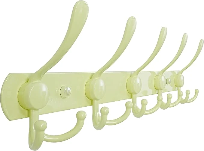 Selected Dseap Coat Rack Wall Mounted - 5 Tri Hooks Heavy Duty Stainless Steel Metal Coat Hook Rail for Coat Hat Towel Purse Robes Mudroom Bathroom Entryway YellowAbout ThisOverview Practical