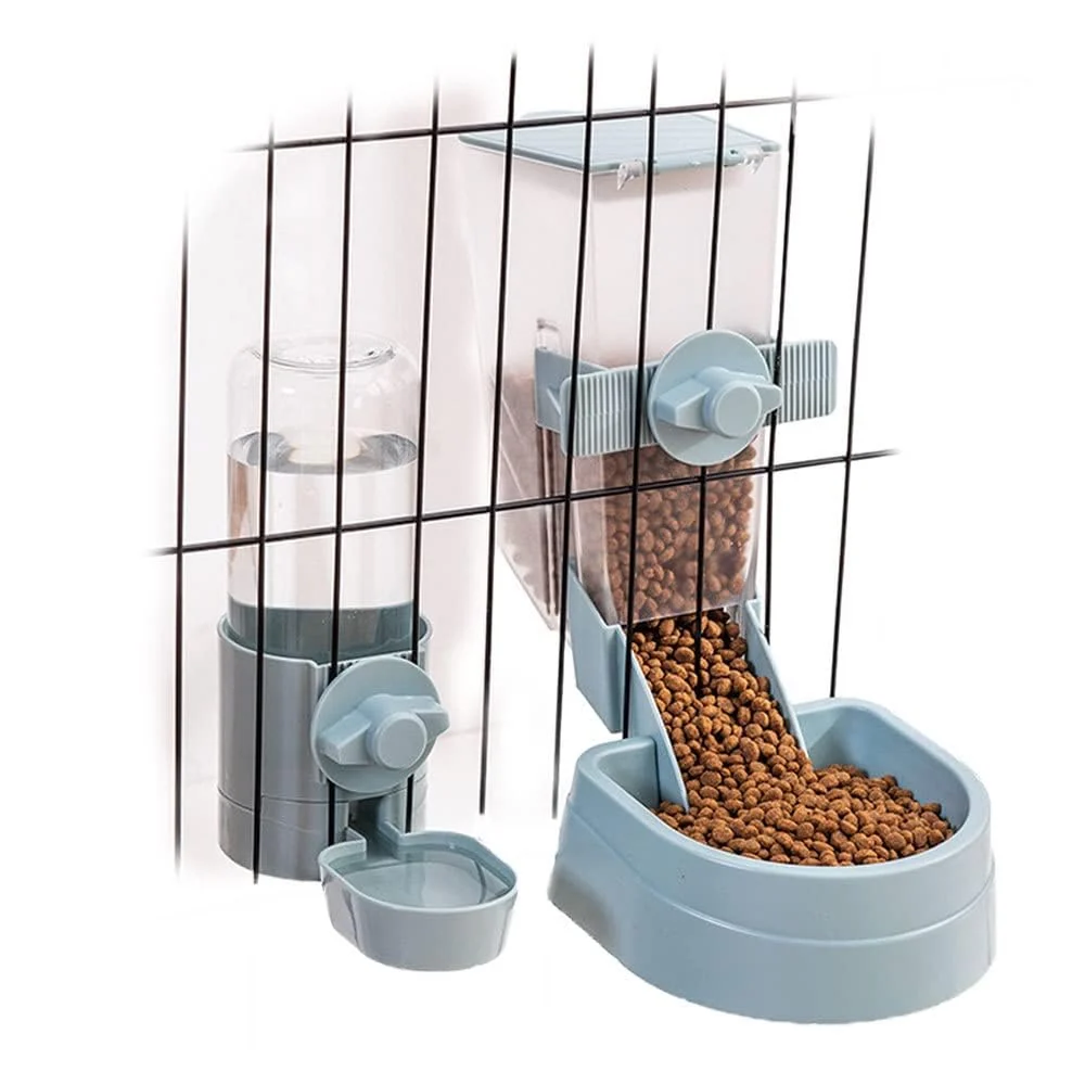Classic Oncpcare Rabbit Food and Water Bowl Set for Cage 1L Food Dispenser 500ml Water Bottle Next-Generation