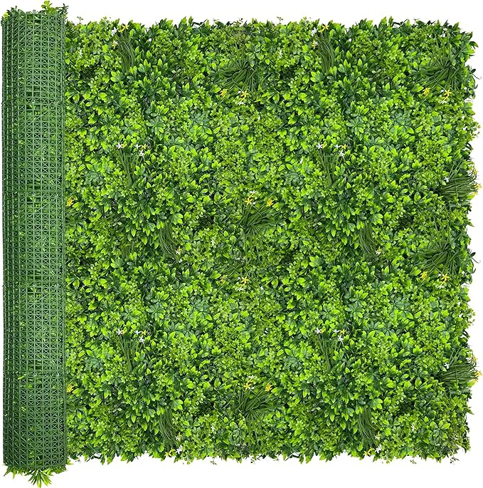 High-Performance Artificial Plant Wall Roll 6FT X12FT 72 sqft UV-Anti Ivy Privacy Fence Screen Faux Greenery Panels Backdrop Boxwood Ivy Vine Leaf Hedge Fence for Indoor Outdoor Green DecorAbout ThisOverview Superior
