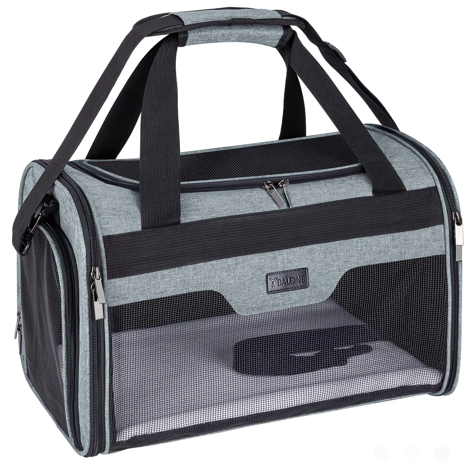 Top-Quality BALEINE Cat Carrier XL Soft-Sided Travel Bag 19x12x12 Up to 22 Lbs Safe Zippers Carefully Designed