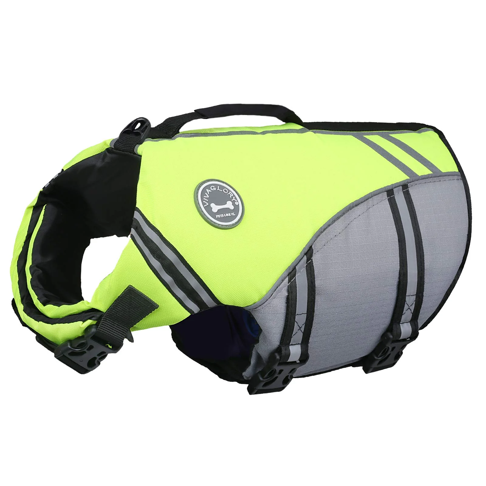 Responsible VIVAGLORY Sports Style Dog Life Vest – Buoyant Ripstop Jacket for Swimming Boating M Bright Yellow Exclusive