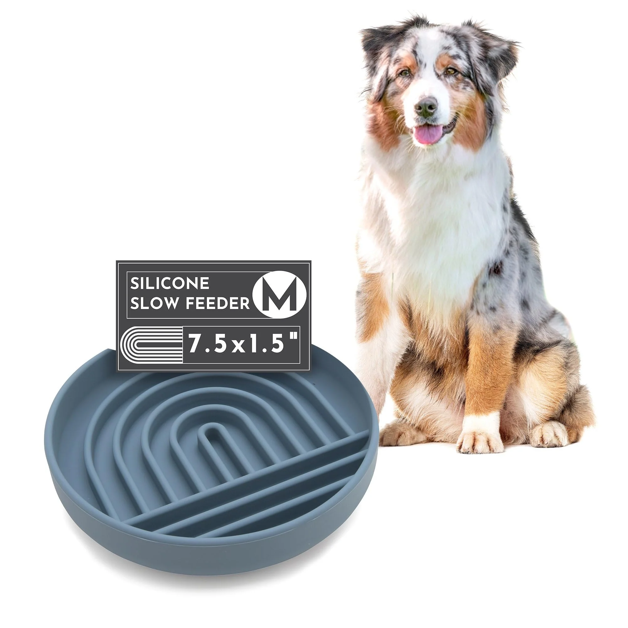 World-Class Should We Go Slow Feeder Bowl for Dogs Puppies — 2-Cup Silicone Enrichment Ocean Original Design