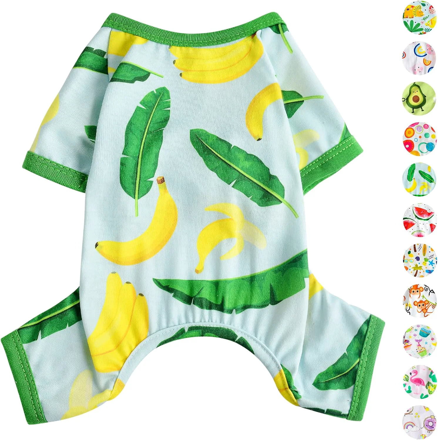 Recyclable PinkBow Dog Pajamas Banana Graphics X-Small 1.5-3.3lb Polycotton for Small Dogs Cats Fine Crafted