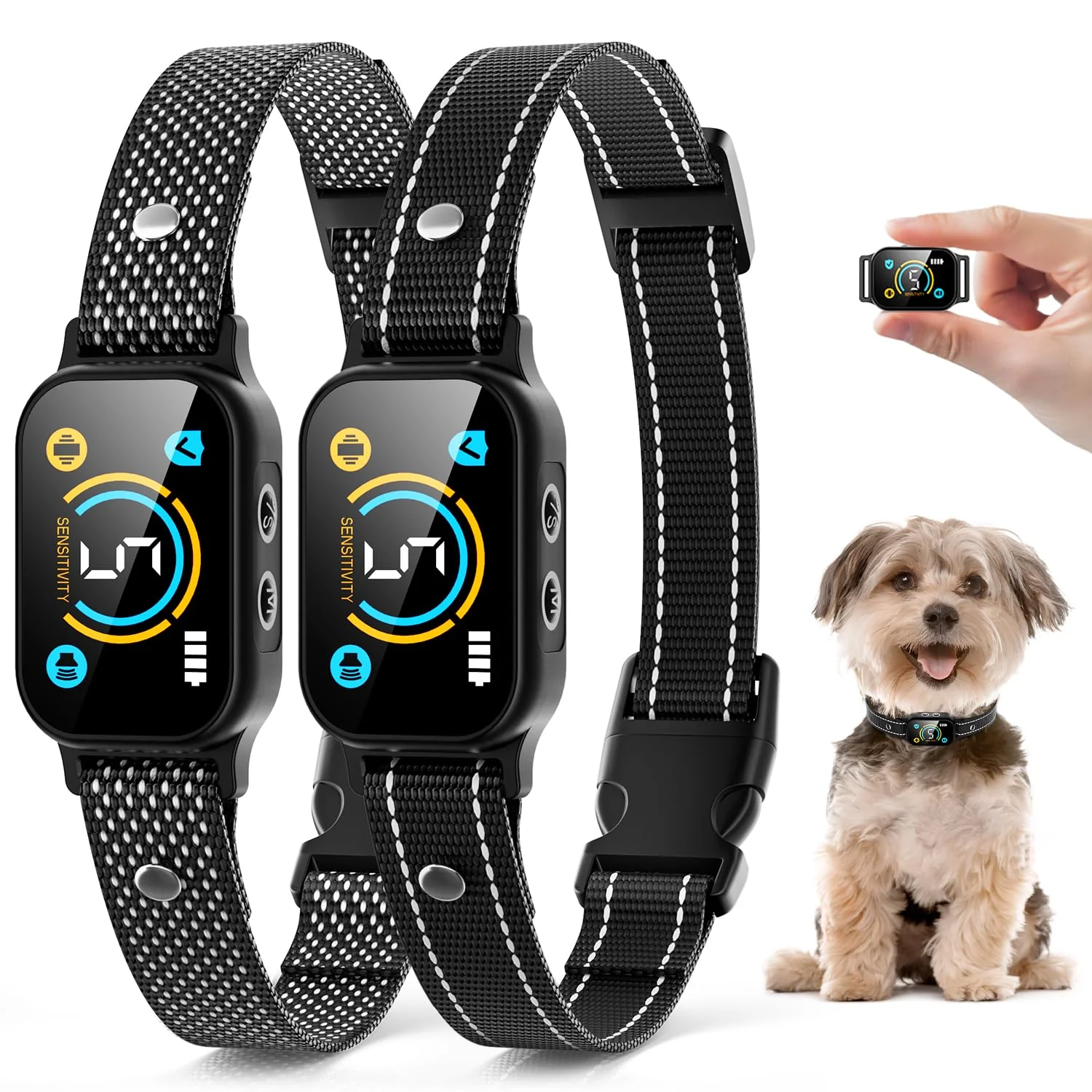 Soft Yetogib 2 Pack Bark Collar for Small Dogs 5–15 lbs – Rechargeable Smart Training with Beep Vibration and 5 Sensitivity Levels Secure