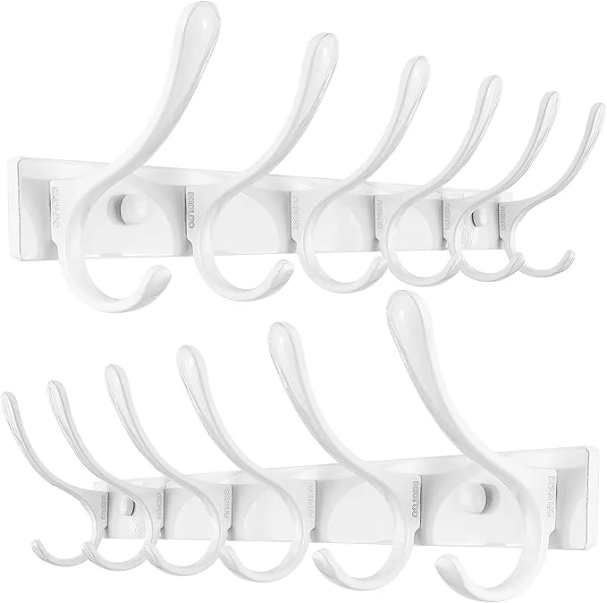 Consistent SKOLOO Heavy Duty Wall Mounted Coat Rack - 6 Hooks Stainless Steel Pack of 2 Sturdy Coat Hooks for Hanging Clothes Jacket Hat WhiteAbout ThisOverview Exclusive