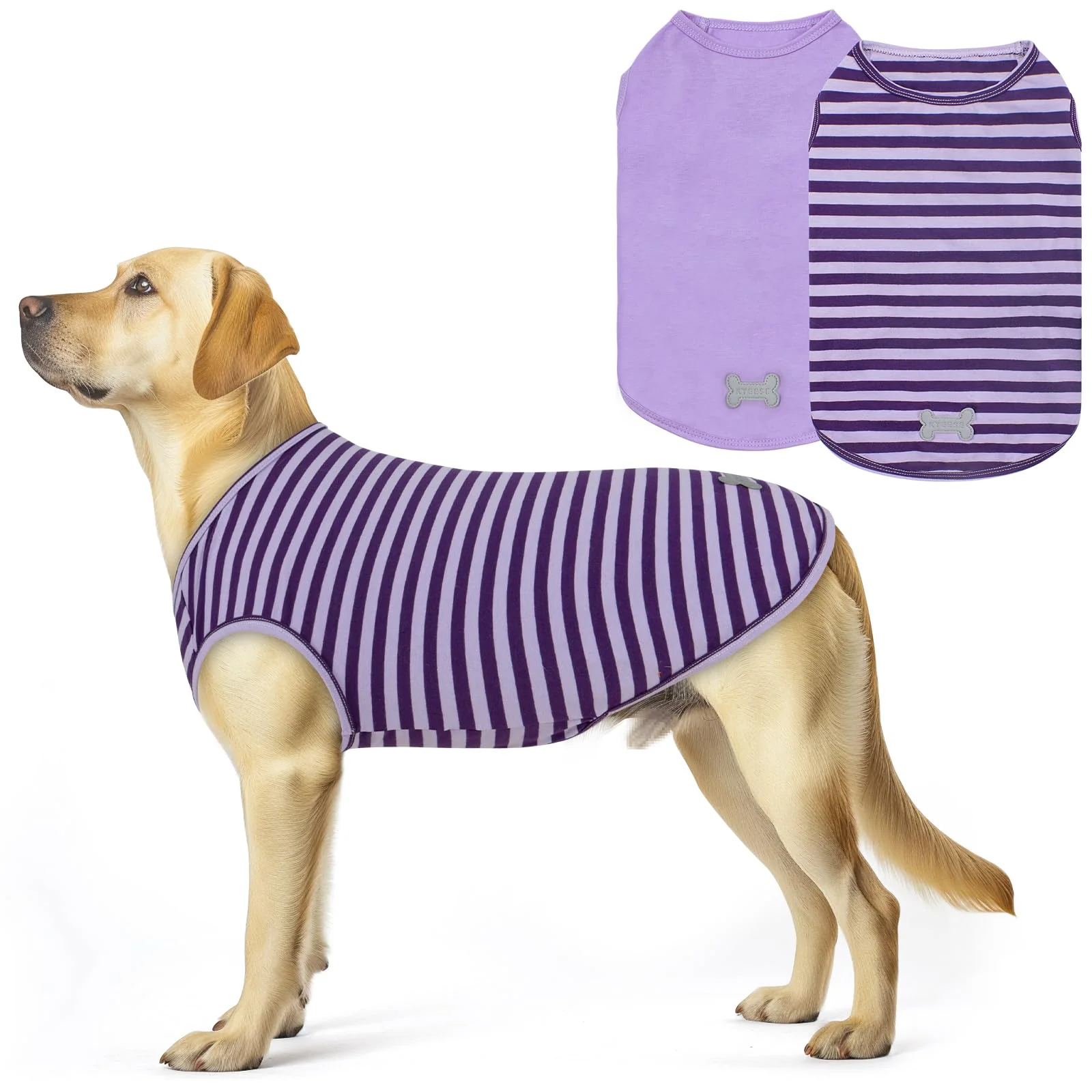 Detailed KYEESE 2Pack Striped Cotton Dog Shirts — Medium Dogs Breathable Tank Tops Premium
