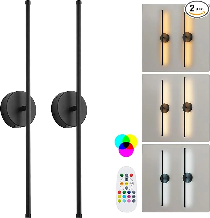 Durable Battery Operated Wall Sconces Warm White Natural White Daylight RGB LED Black Wireless Wall Light. 32.2 InchAbout ThisOverview Classic