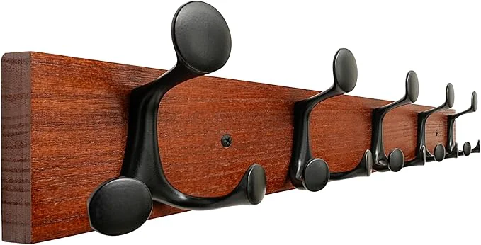 World-Class SKOLOO 24-Inch Cherry Wood Coat Rack Wall Mount with 5 Triple Hooks - I for Family Entrances Classrooms and Pet Supplies Storage - Coat Hooks for WallAbout ThisOverview Elite