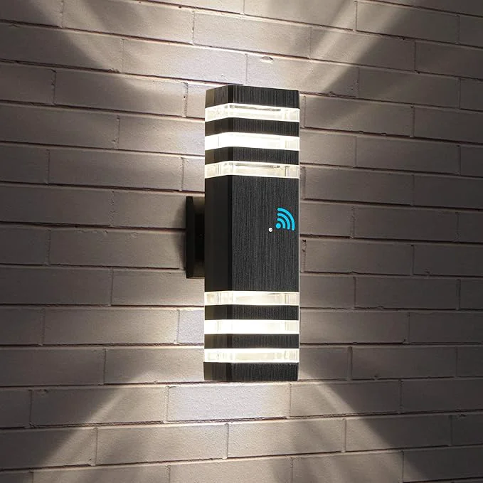 Secure tewei 1 Pack Dusk to Dawn Outdoor Wall Lights Fixture Up and Down LED Outdoor Wall Sconce Porch Lights IP65 3000K Warm White Matte Black Exterior Lights for House Garage Front PorchAbout ThisOverview Superior