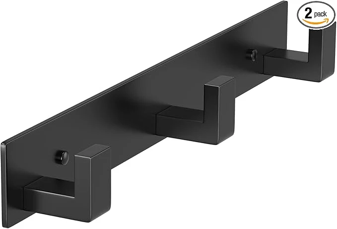 Pure PMMASTO Coat Rack Wall Mount Coat Hooks Wall Hooks for Hanging Stainless Steel Coat Hanger Towel Hooks for Bathrooms Coat Rack Hat Rack Black 3 Hooks 1 Pack About ThisOverview Reusable