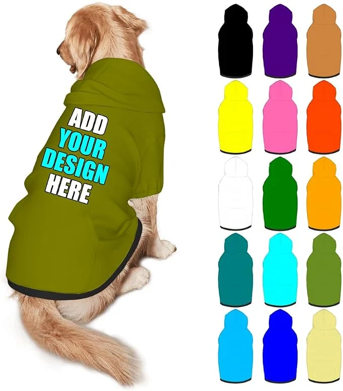 Artisan Custom Dog Hoodie Personalized Photo Text Logo Name Dog Clothes Soft Warm Quality