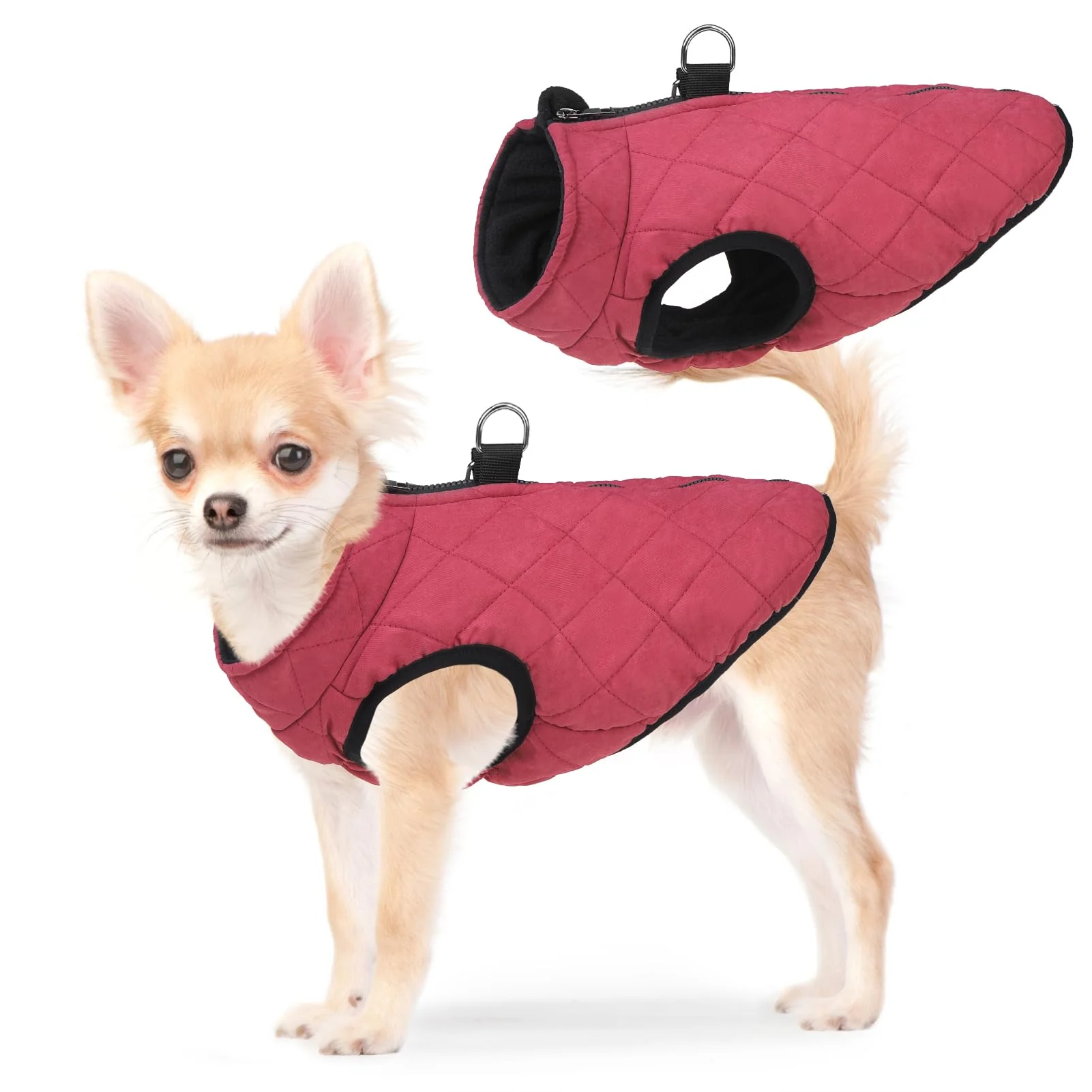 Quality SCENE Winter Dog Vest Coat with Built-In Harness Warm Fleece Puffer Jacket for Small Medium Dogs Fine