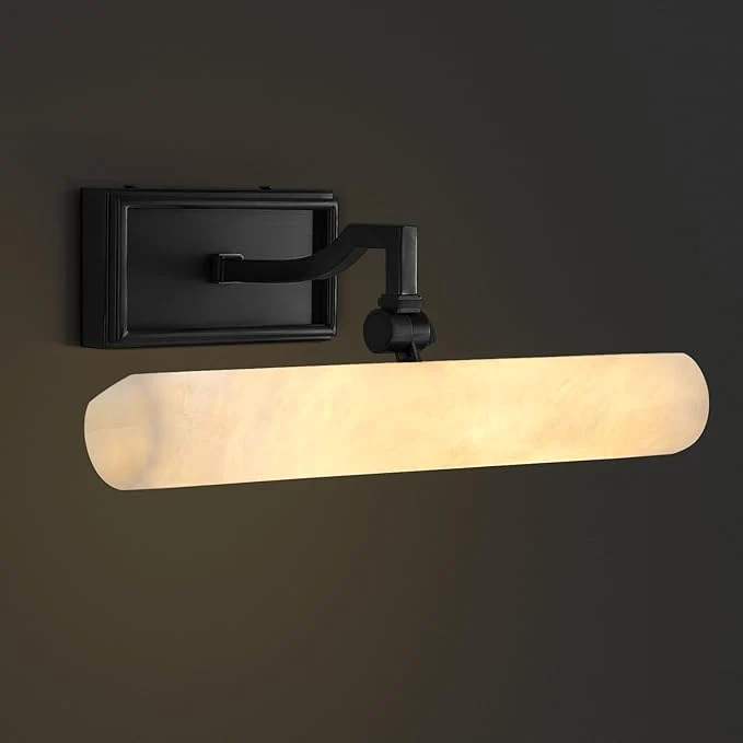 Smooth Alabaster Picture Light Hardwired Modern Spanish Marble Bathroom Lights over Mirror 12in Black Vanity Lights for Wall Dimmable Gallery Light Picture Frame Light for Painting Artwork BookcaseAbout ThisOverview Top-Quality