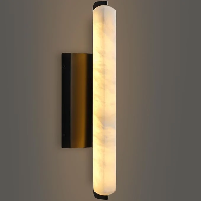 Relaxed Alabaster Wall Sconces 15 Black Alabaster Sconce Spanish Natural Marble Bathroom Vanity Sconces Rectangle Modern Sconces Lighting for Bedroom Living Room Staircases HallwayAbout ThisOverview Reliable